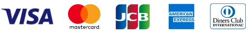 VISA, mastercard, jcb, amex, diners